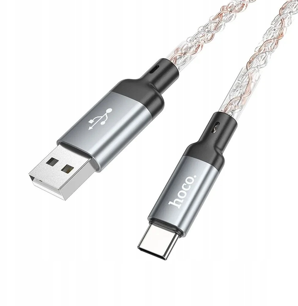 USB A į USB C laidas Hoco 3A 1 m U112 pilka
