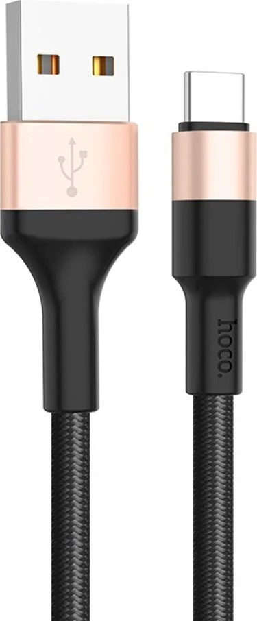 USB kabelis Hoco X26 Type-C 1.0m juodas-auksinis