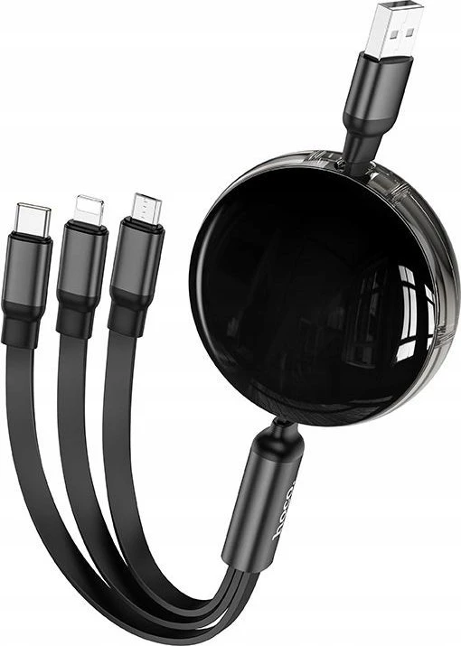 Laidas 3in1 USB A į Lightning / Micro USB / USB C Hoco 2A 1 m X78 juodas