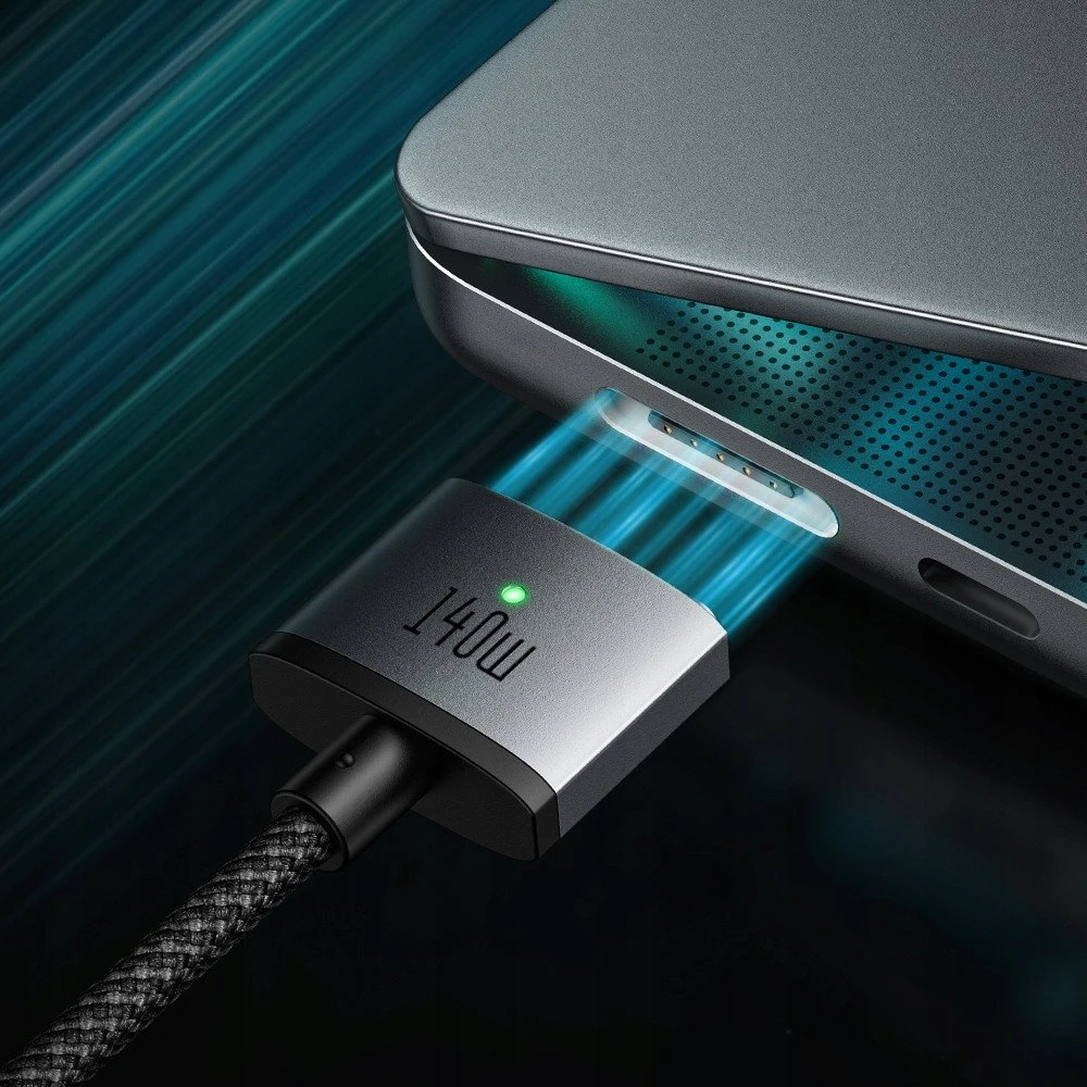 USB C į Mag3 jungties laidas Hoco 5A 140W magnetinis 1,8 m U141 juodas