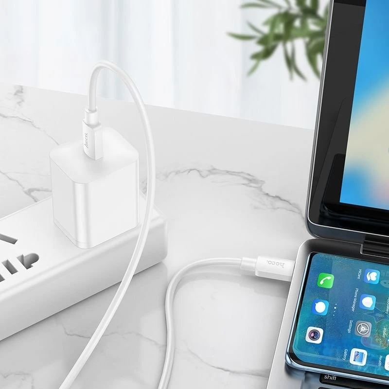 USB C į USB C laidas Hoco PD 6A 100W 1 m X96 baltas