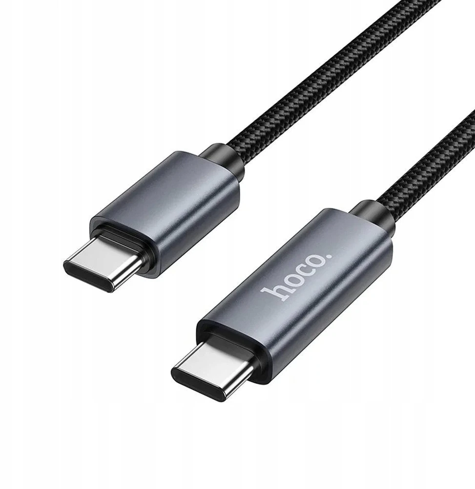 USB C laidas į USB C Hoco 3A 60W su ekranu 1 m X112 juodas