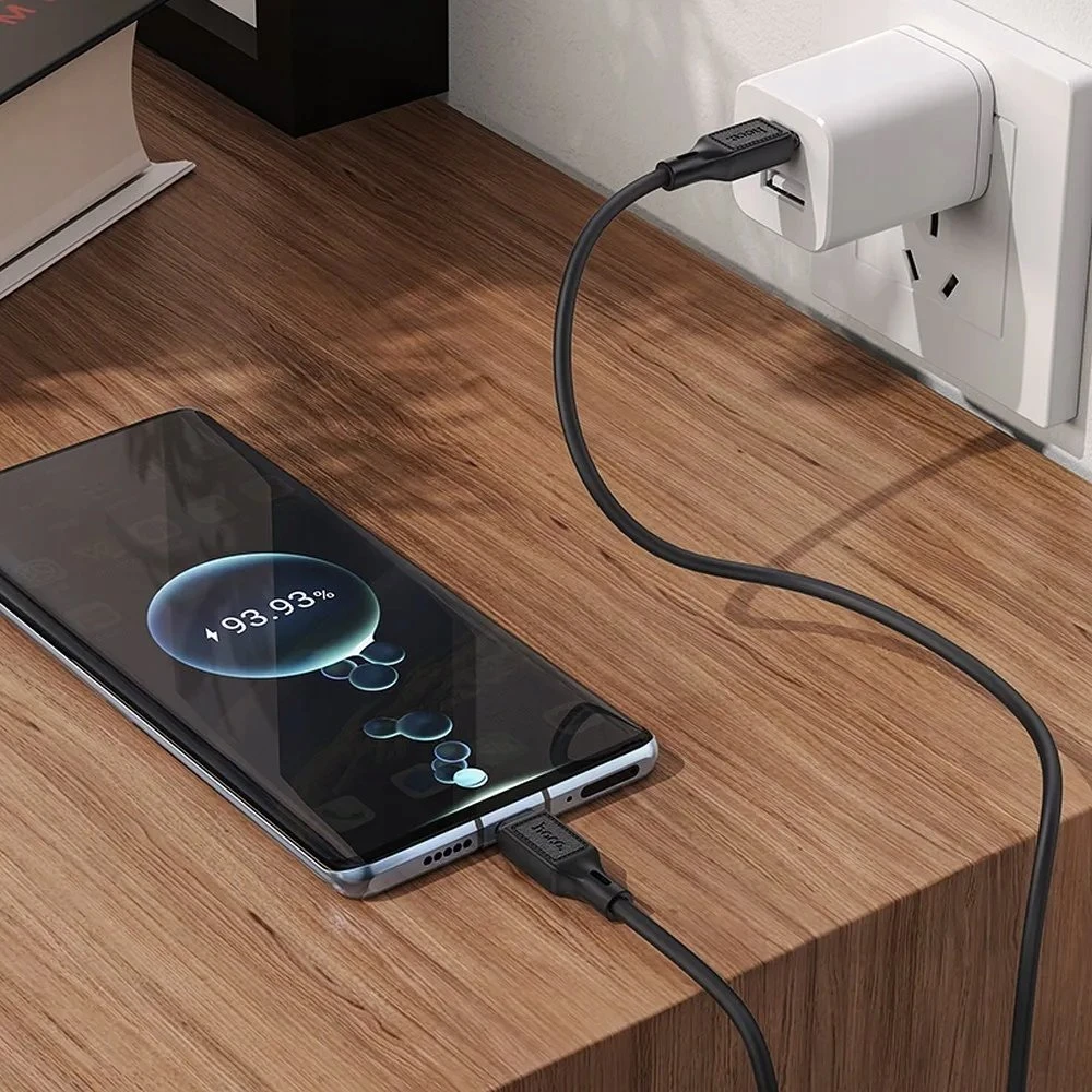 Cable USB C to USB C Hoco 3A 60W 1 m X90 juodas