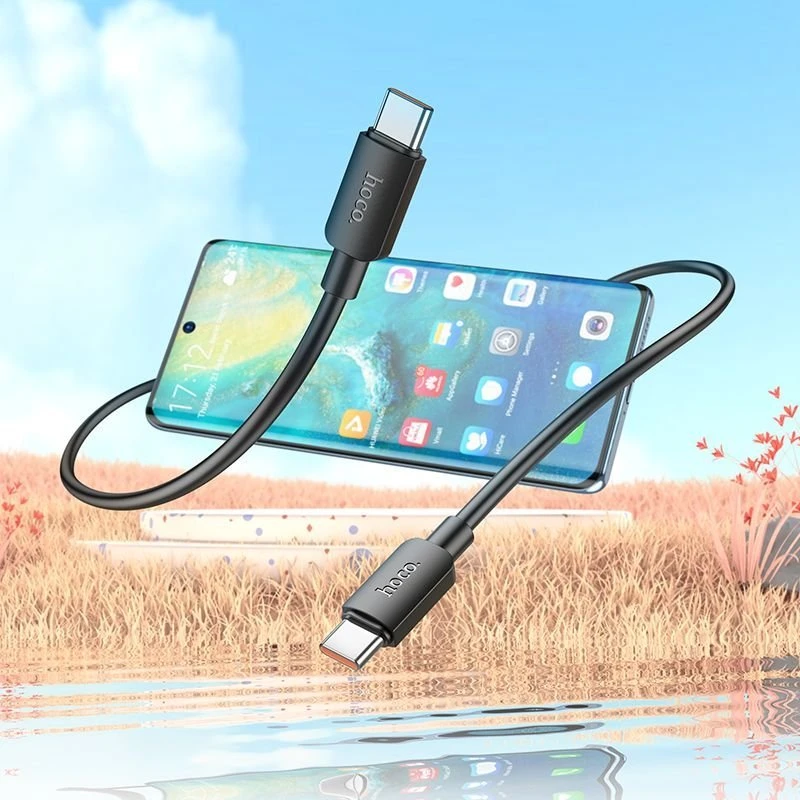 Cable USB C to USB C Hoco PD 6A 100W 1 m X96 juodas