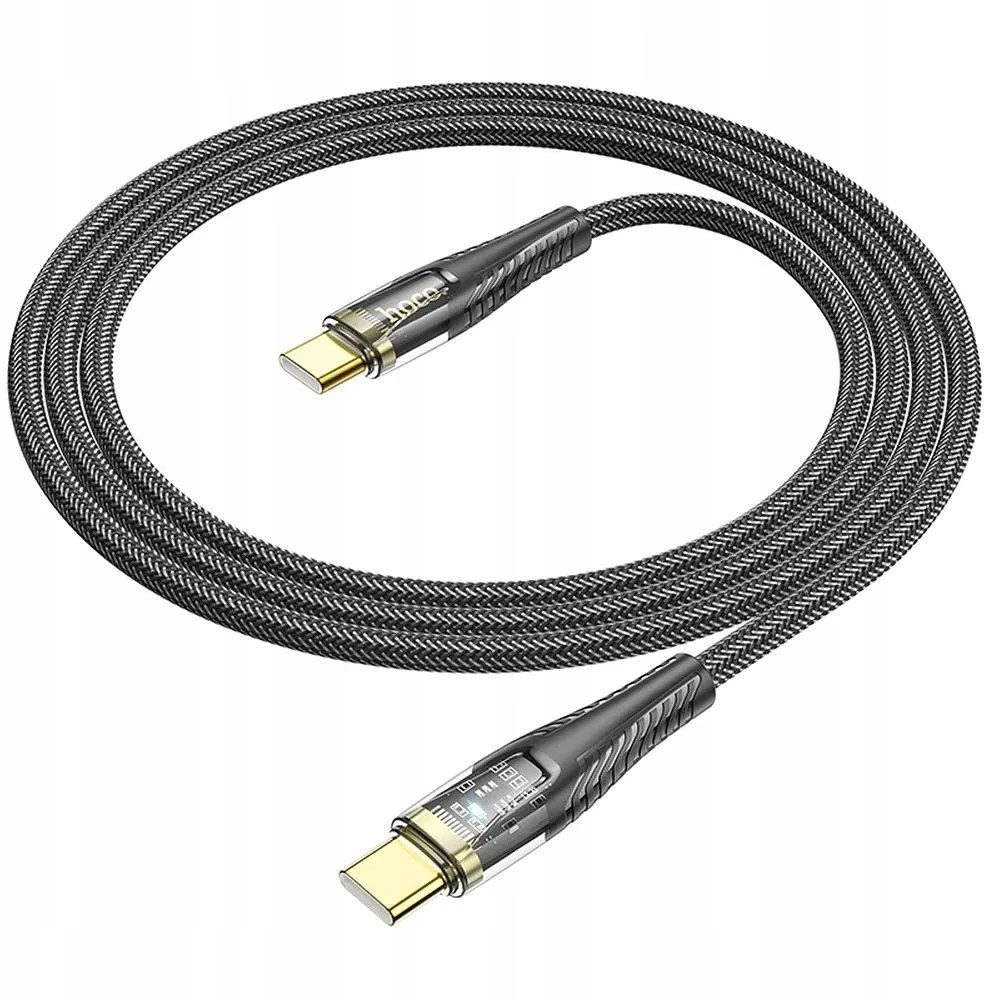 Cable USB C to USB C Hoco 3A 60W 1,2 m U121 juodas