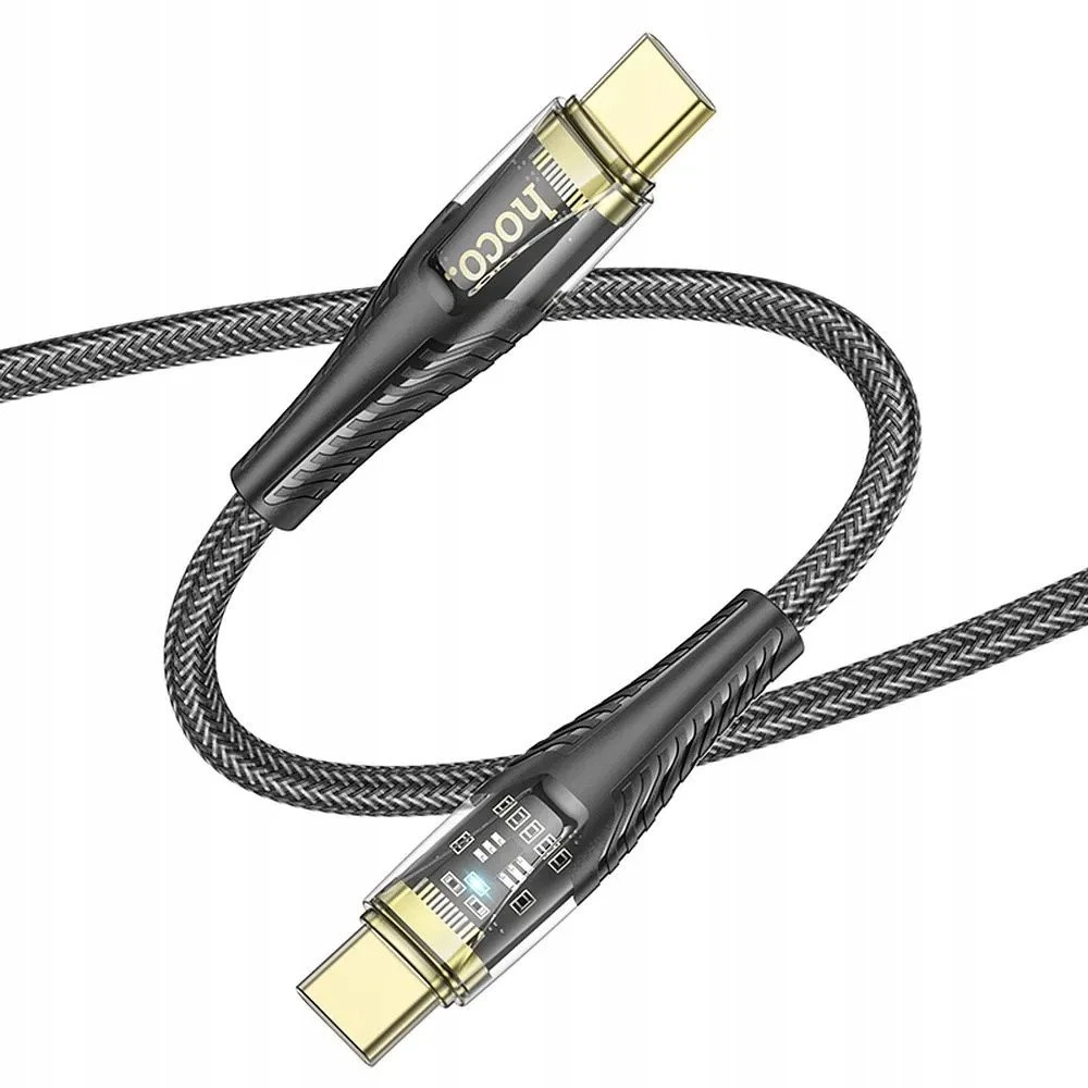 Cable USB C to USB C Hoco 3A 60W 1,2 m U121 juodas