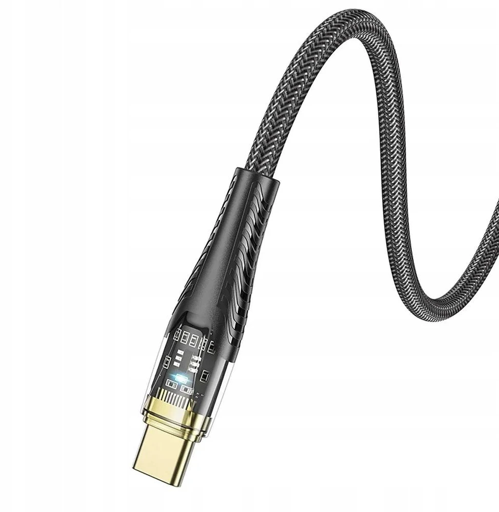 Cable USB C to USB C Hoco 3A 60W 1,2 m U121 juodas