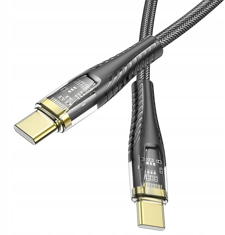 Cable USB C to USB C Hoco 3A 60W 1,2 m U121 juodas