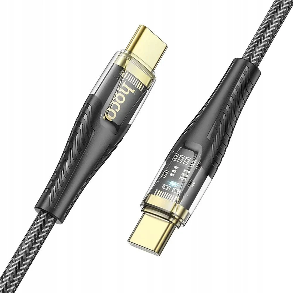 Cable USB C to USB C Hoco 3A 60W 1,2 m U121 juodas