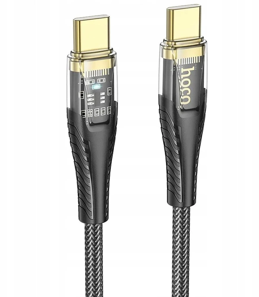 Cable USB C to USB C Hoco 3A 60W 1,2 m U121 juodas