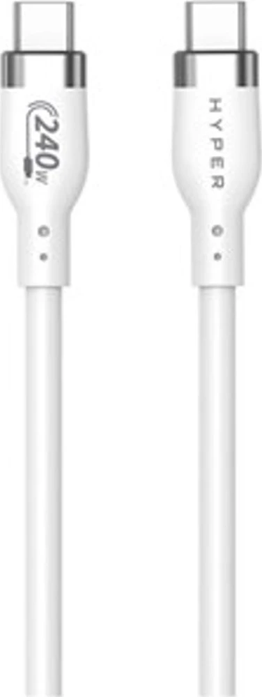 HyperDrive Kabelis hyper juice 240w silikoninis usb-c į usb-c laidas 2m - baltas