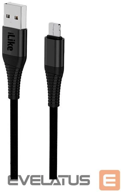 iLike ICM01 Izturīgs TPE USB uz Micro USB Universālais Lādētāja Kabelis 1m Melns