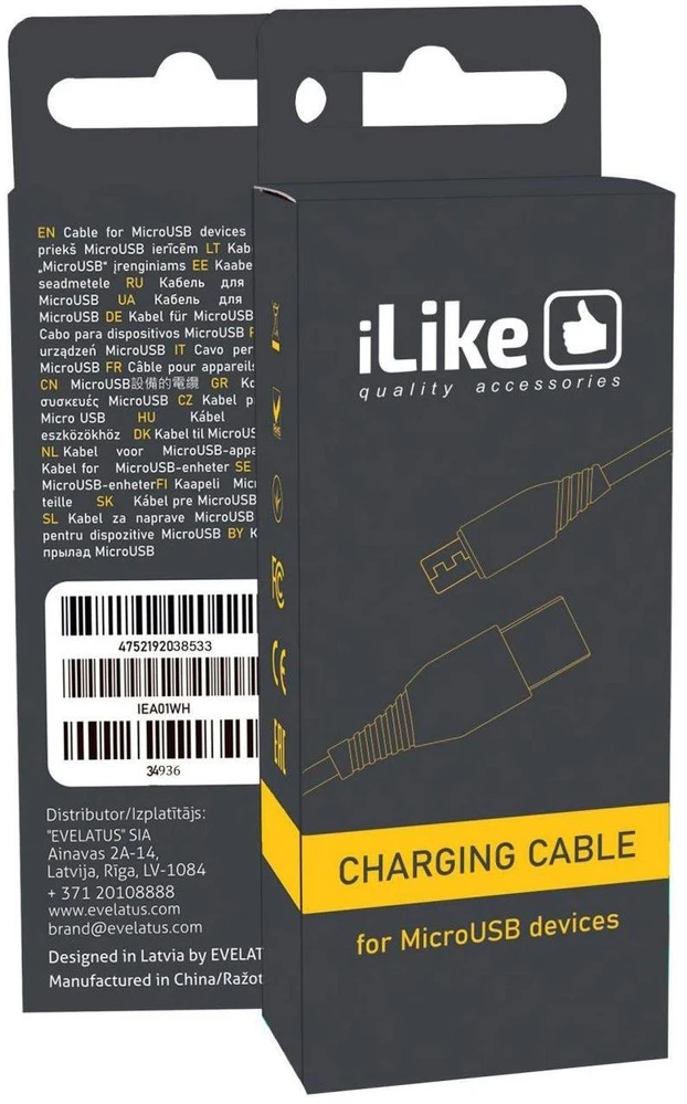 iLike ICM01 Izturīgs TPE USB uz Micro USB Universālais Lādētāja Kabelis 1m Melns