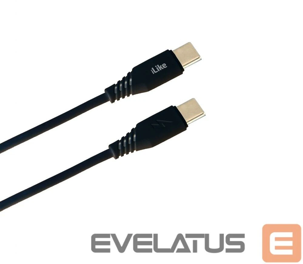 iLike CTT01 Izturīgs TPE USB-C uz USB-C (Type-C) Ātra 3.1A Datu un Lādētāja Vads 1m Melns