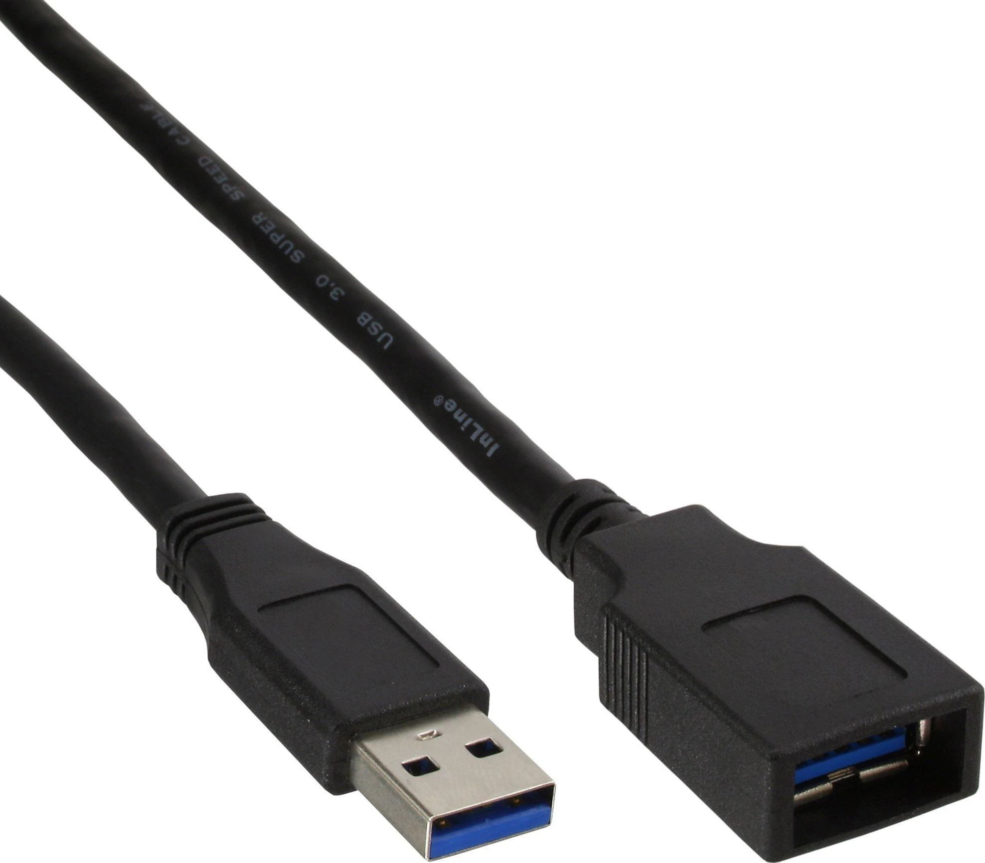 USB kabelis InLine USB-A - USB-A 2 m Juodas (B-35620)