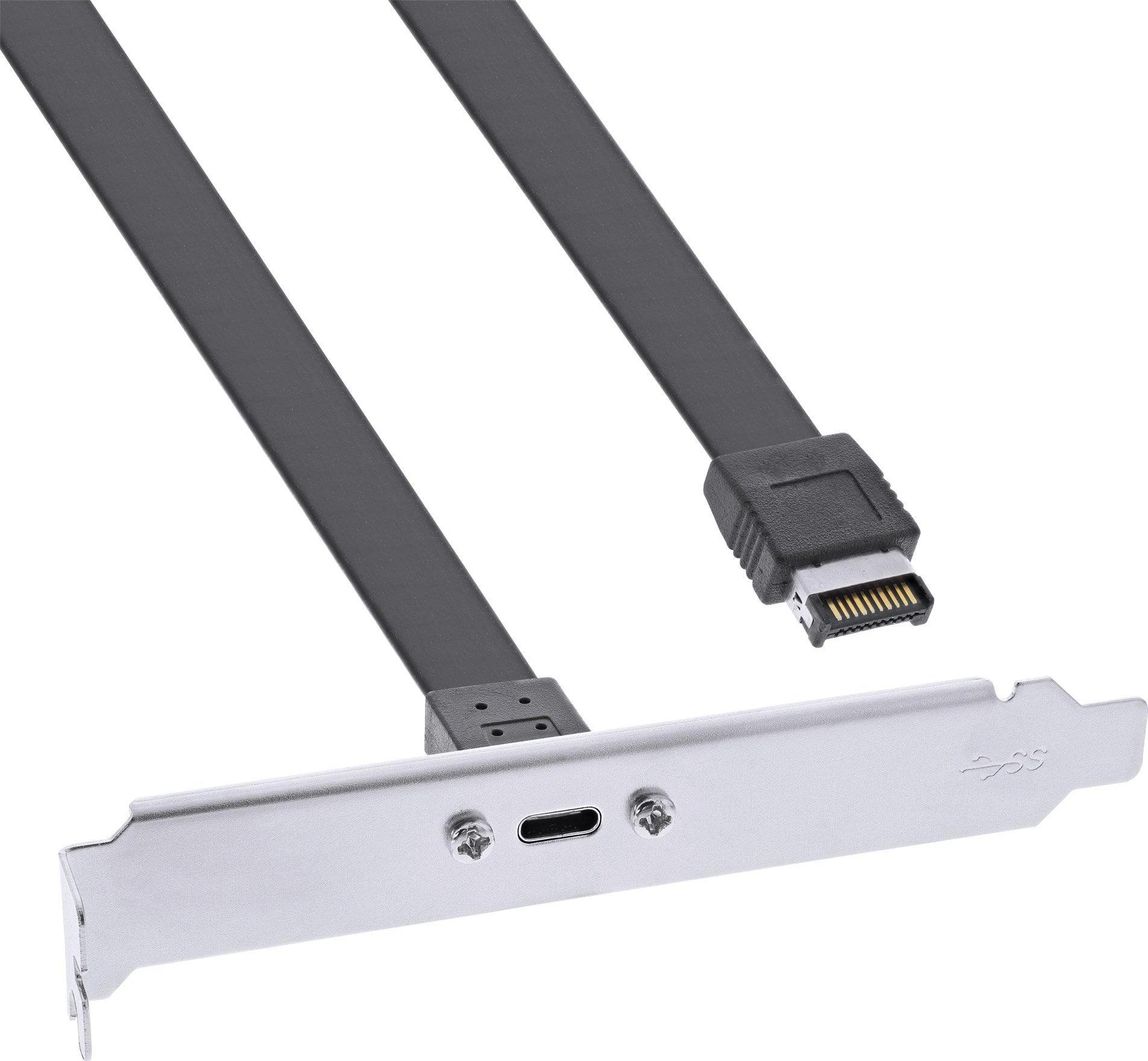 InLine lizdo laikiklis USB Type-C į USB 3.1 priekinį skydelį Key-A vidinis, 0,3 m
