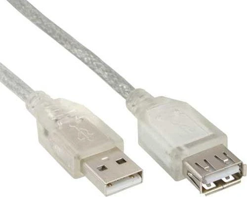 InLine USB 2.0 plėtinys, skaidrus - 5m