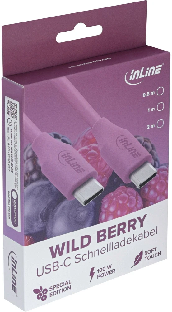 USB laidas InLine USB-C - USB-C 2 m Violetinis