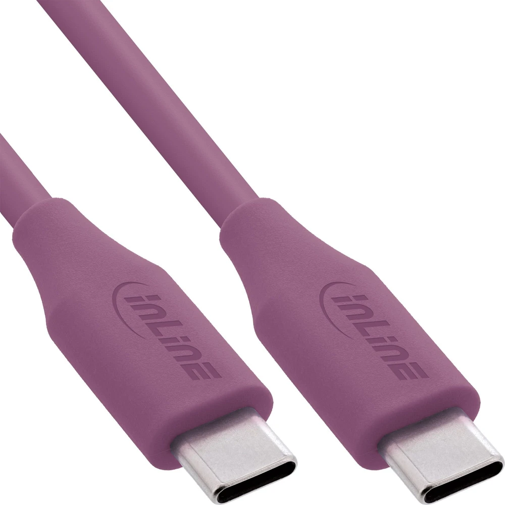 USB kabelis InLine USB-C - USB-C 1 m Violetinė