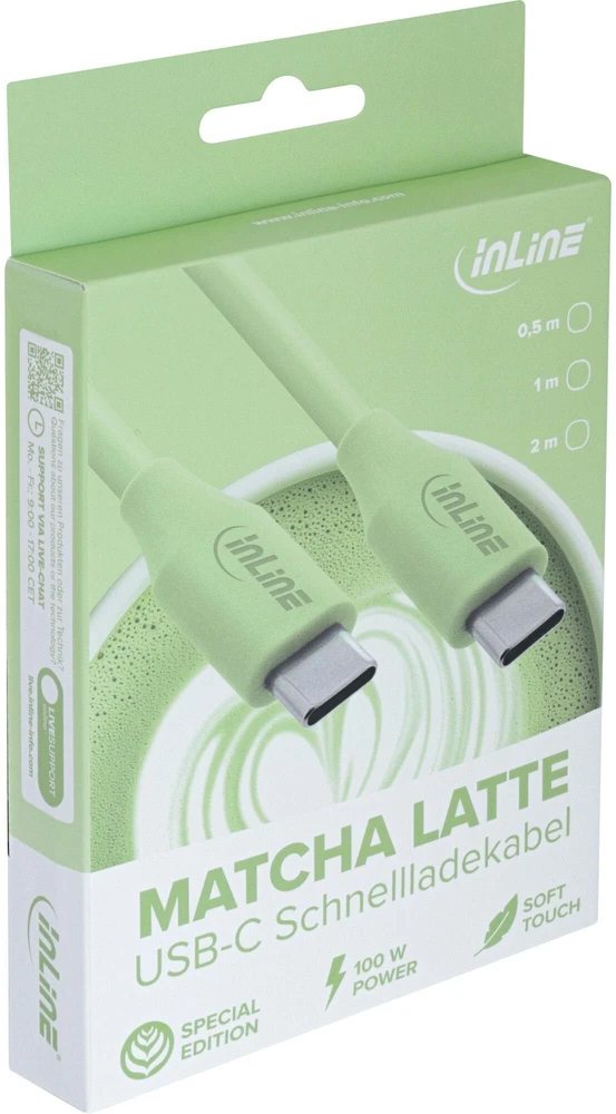 USB kabelis InLine USB-C - USB-C 1 m Žalias