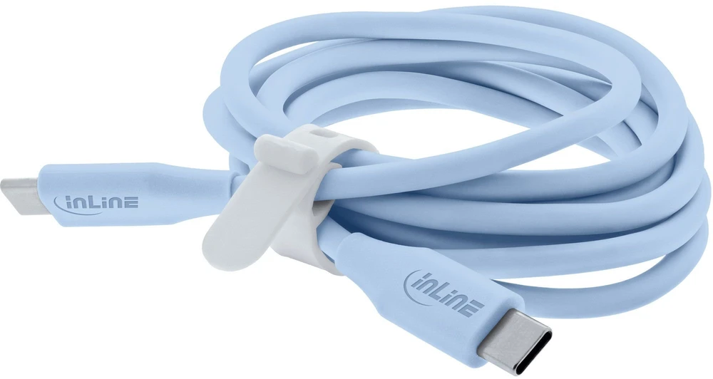 Inline USB laidas USB-C - USB-C 2 m, mėlynas
