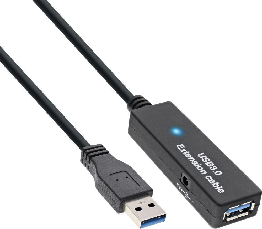USB kabelis InLine USB- A - 10 m Juoda (35655)