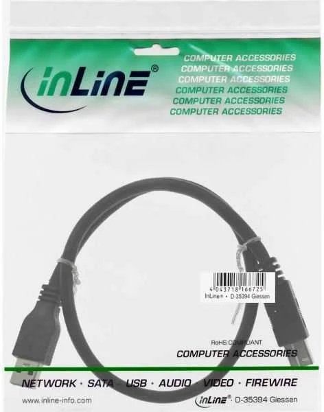 InLine USB 3.0 kabelis, nuo A iki B, juodas - 2m