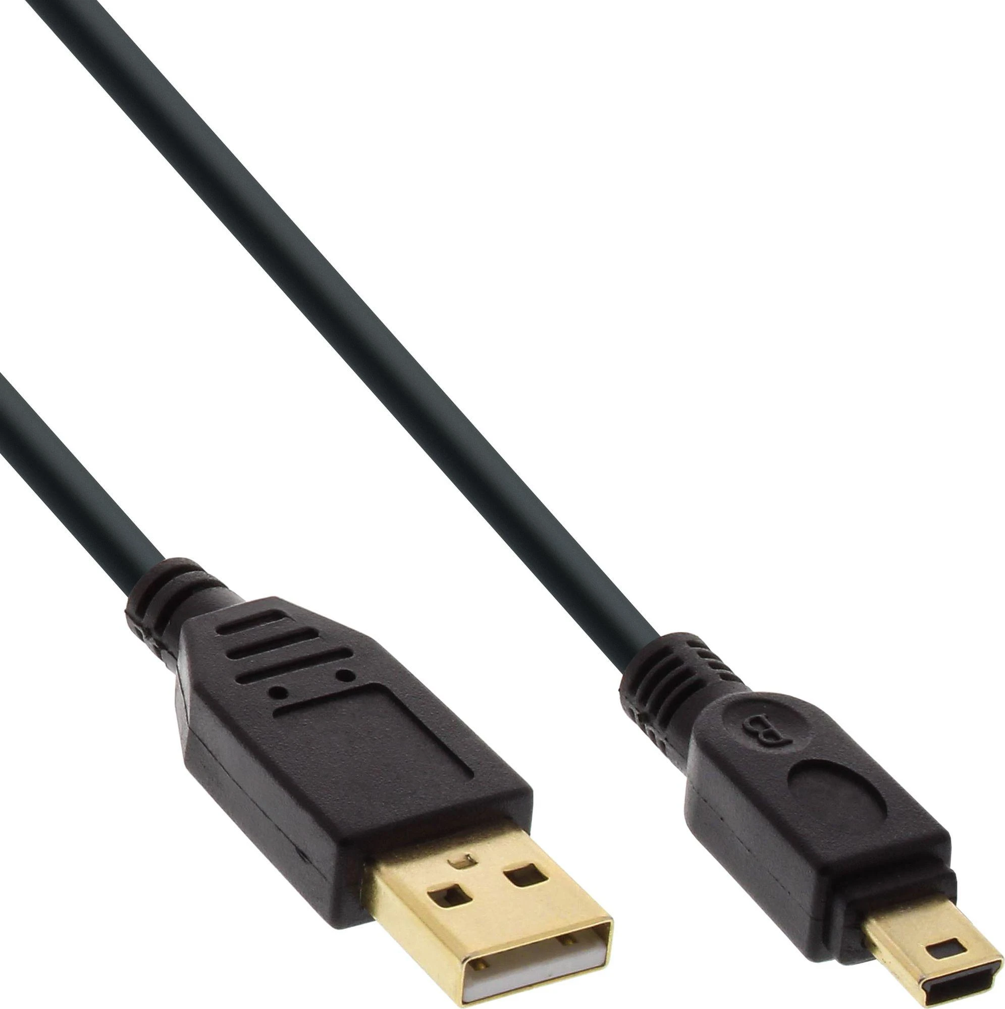 Kabelis USB InLine USB-A - miniUSB 5 m Juodas (31850P)