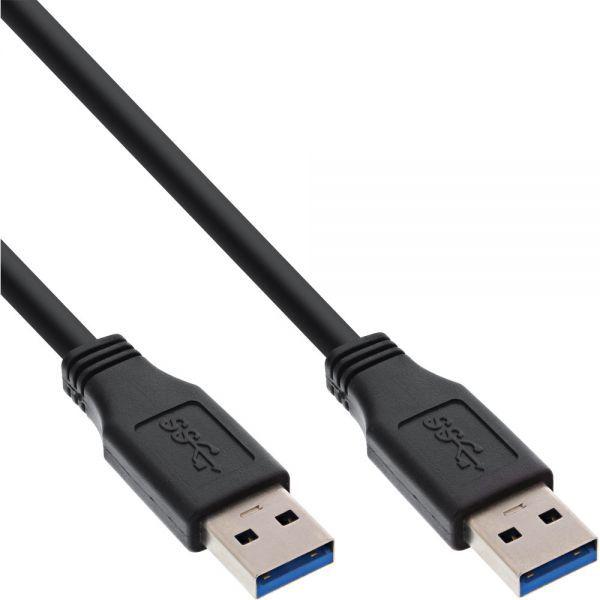 InLine USB 3.0 kabelis, nuo A iki A, juodas - 2m