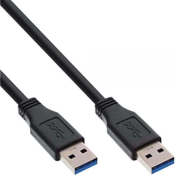 InLine USB 3.0 kabelis, nuo A iki A, juodas - 3m