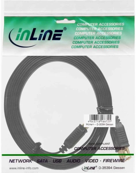 Kabelis USB InLine USB-A - USB-A 5 m Juodas (34605F)