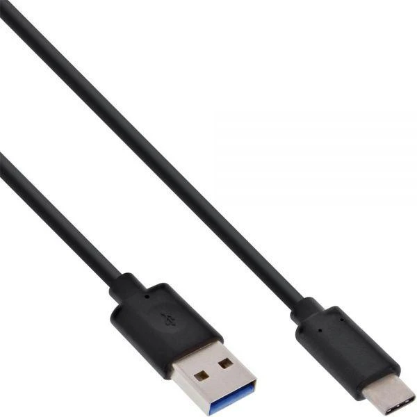 Inline USB 3.2 Gen.2 kabelis, C tipo į A tipo kištuką/kištuką, juodas - 0.5m