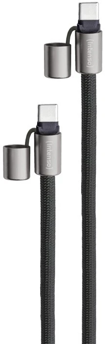 Kabelis USB Intenso Smycz USB-C 60 W 1.65 m Nylonowy Juodas (7991000)