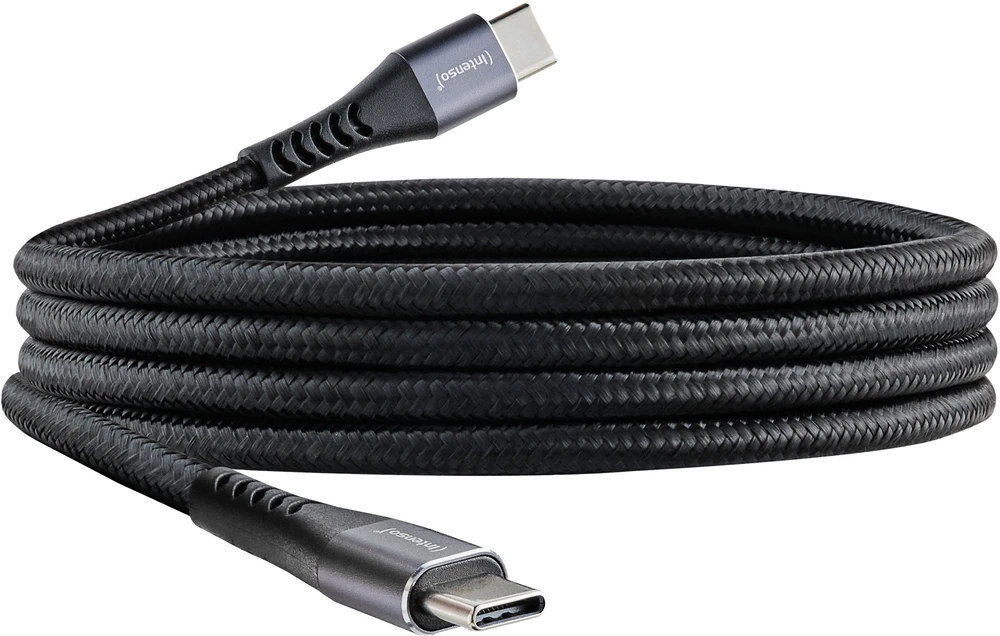 Kabelis USB Intenso USB-C - USB-C 1 m Juodas (7900600)