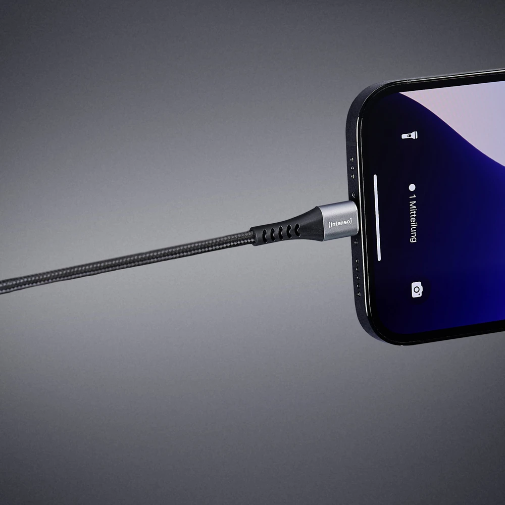 Kabelis USB Intenso USB-C - USB-C 1 m Juodas (7900600)