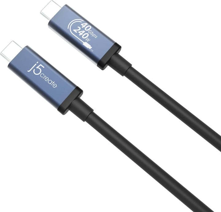 USB kabelis j5create 40Gb/s 240W USB Type-C laidas (JUC29L08-N)