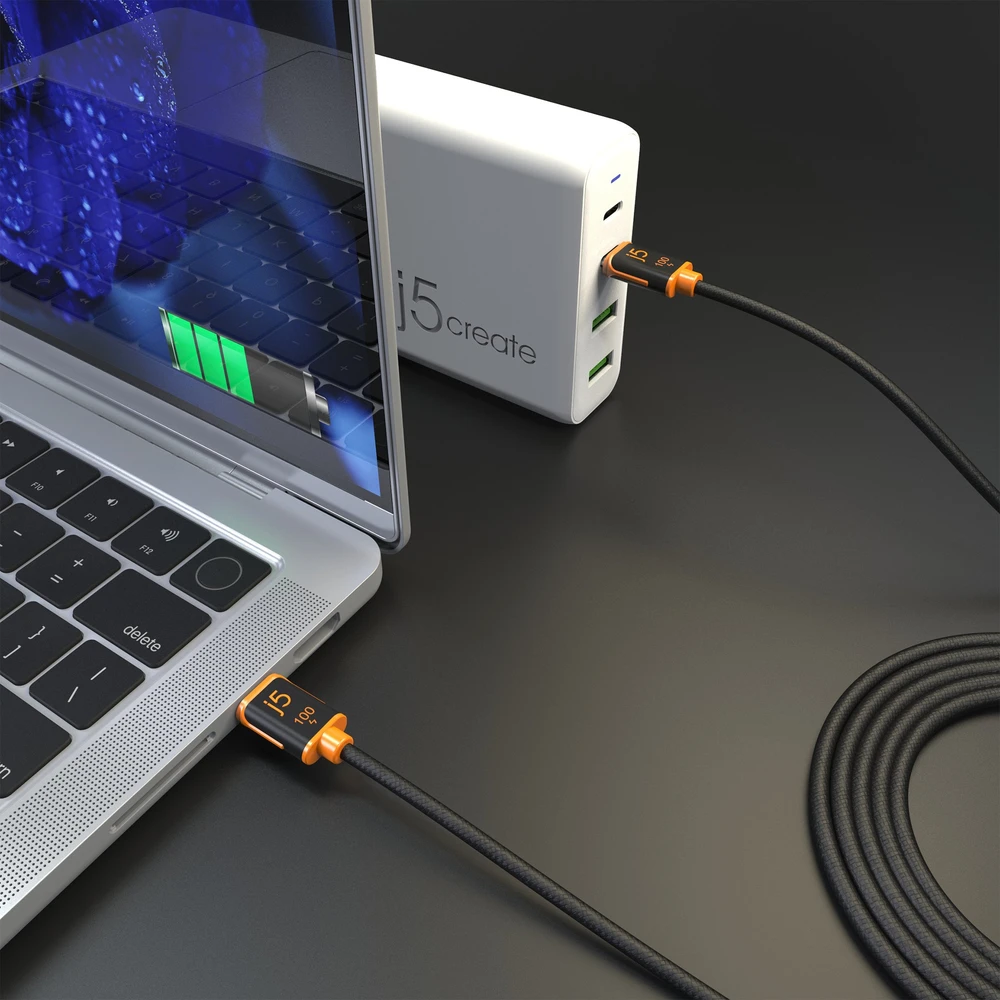Kabelis USB j5create USB-C 100W Sinchronizavimo ir įkrovimo kabelis (JUCX25L18-N)