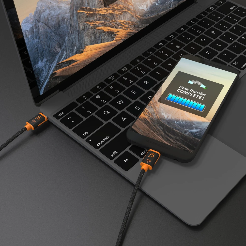 USB kabelis j5create USB-C 100 W sinchronizavimo ir įkrovimo laidas (JUCX25L30-N)