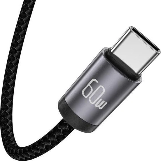 Jellico B27 USB-C - USB-C PD 60W kabelis 1m juodos spalvos