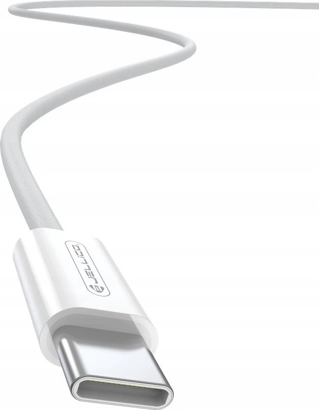 Jellico IP15 Pīta auduma iPhone 15 / 16 USB-C uz USB-C Datu & Ātrās PD 60W uzlādes kabelis 1m Balts