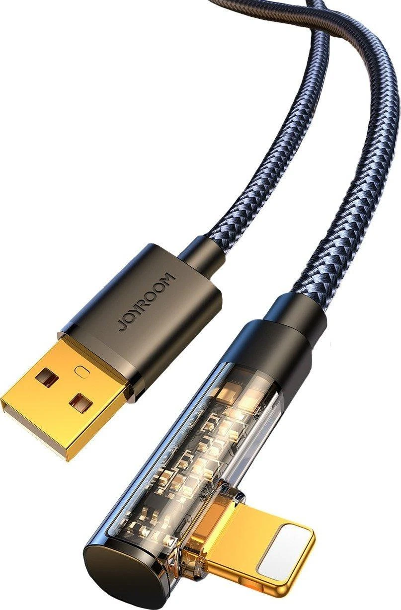 Kampinis kabelis prie USB-A / Lightning / 1.2 m Joyroom S-UL012A6 (juodas)
