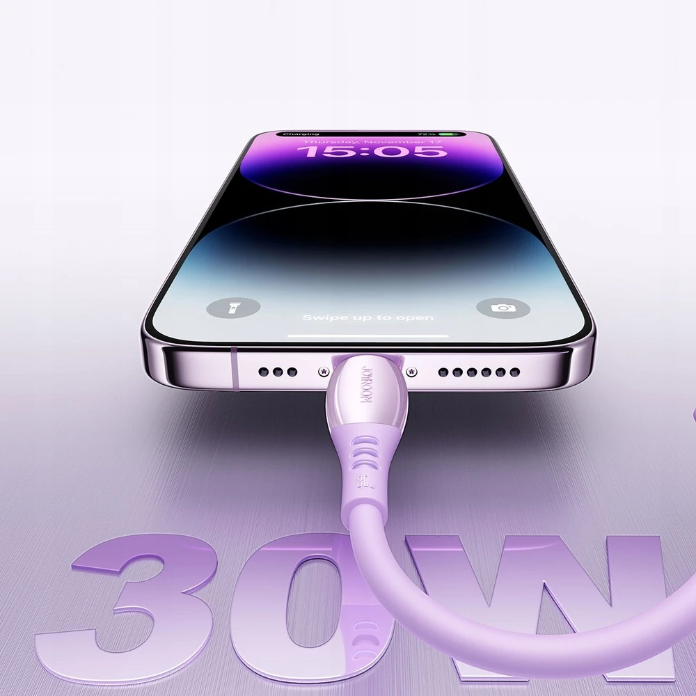 Joyroom S-A59 Vibrant Series 30W USB-C - Lightning kabelis 1.2m - violetinė
