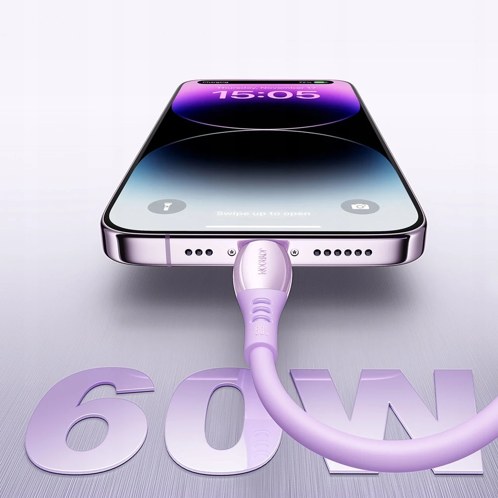 Joyroom S-A59 Vibrant Series 60W USB-C - USB-C kabelis 1.2m - Violetinė