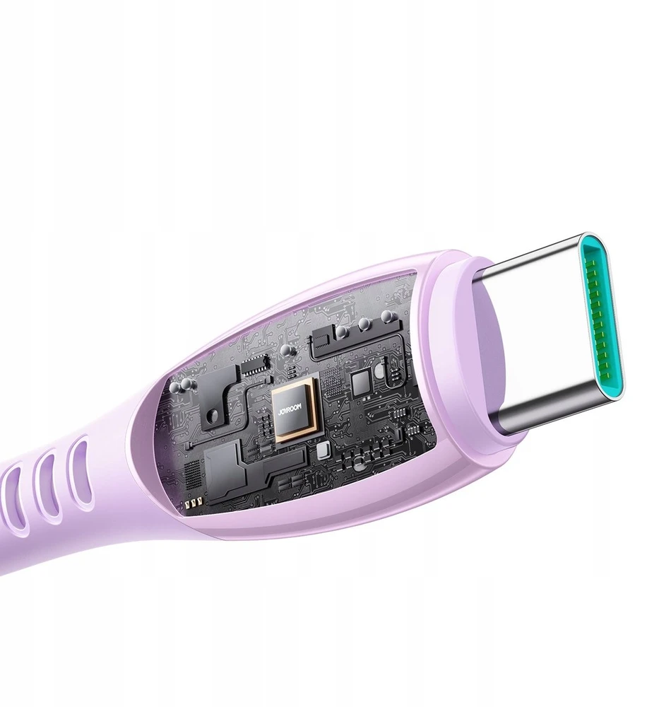 Joyroom S-A59 Vibrant serijos 3A USB-A - USB-C kabelis 1.2m - Violetinė