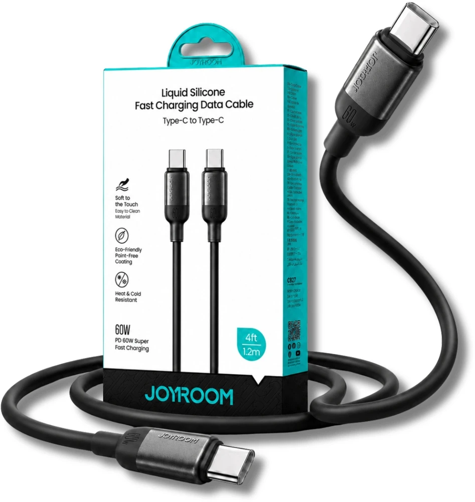 Joyroom S-A62 Lively serijos 60W USB-C - USB-C kabelis 1.2 m - juodas