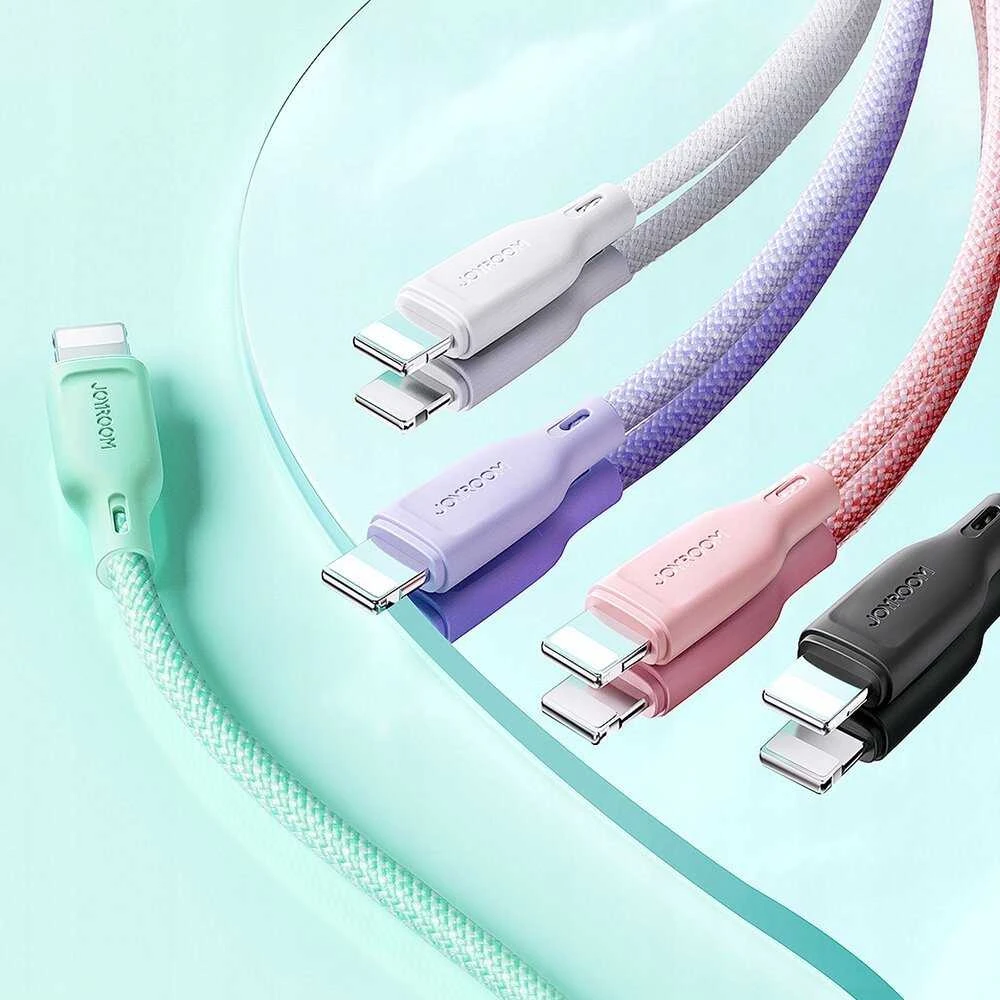 USB kabelis Joyroom (S-A34) lightning (3A) 1m rožinis