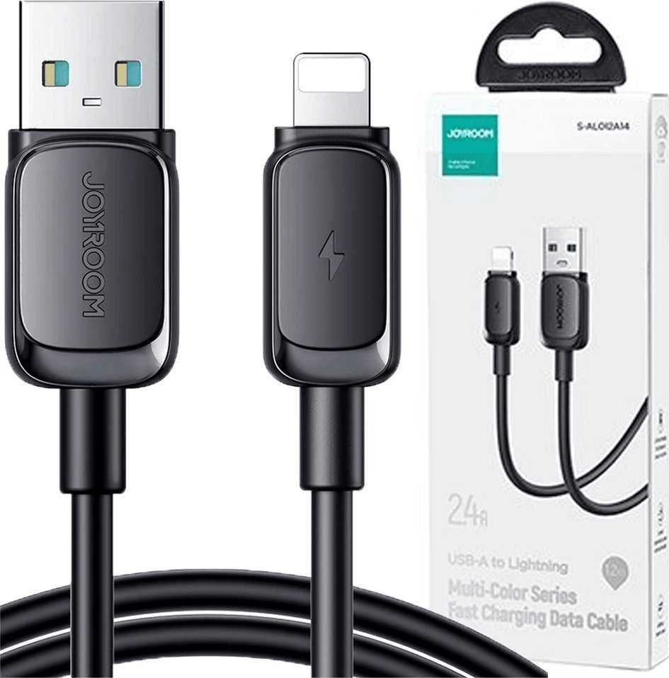 „Joyroom Multi-Color Series A14 Lightning“ / USB-A 2.4A 1.2 m laidas - Juodas