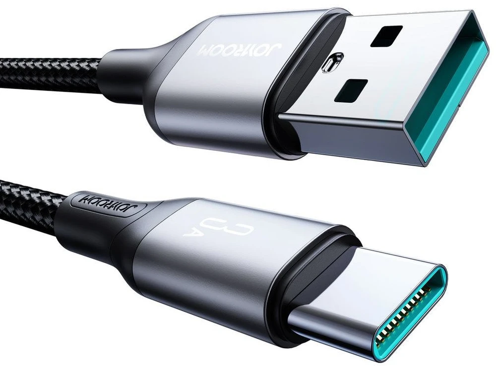 Joyroom S-A28 Flash Series 3A USB-A – USB-C cable 1m – juodos spalvos