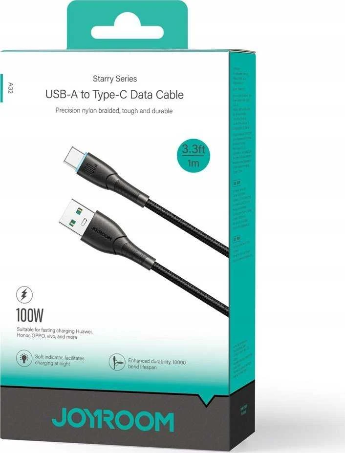 Joyroom SA32-AC6 Starry USB - USB-C kabelis 100W 1m - Juodas