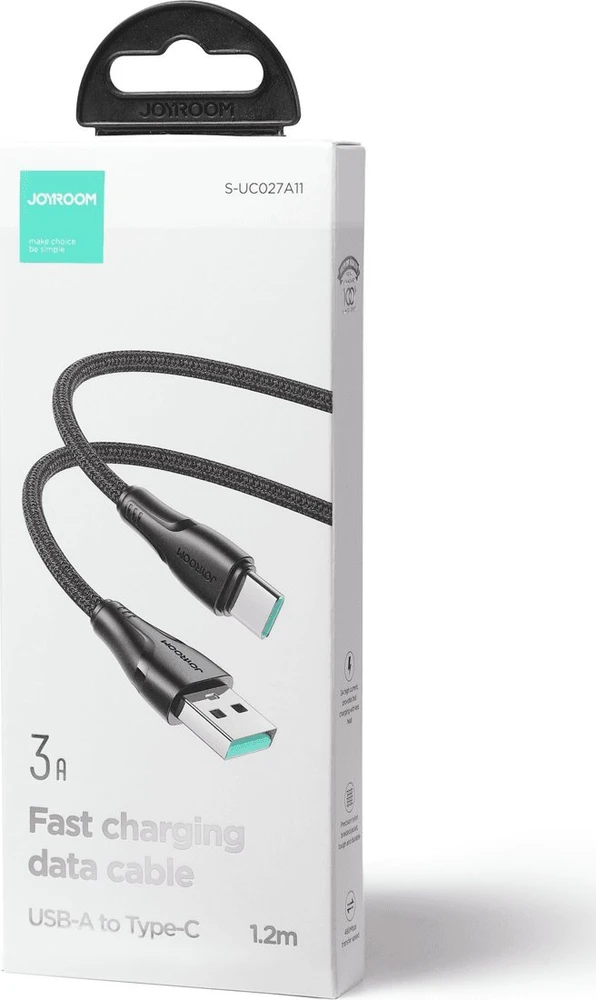 Kabelis USB viršija / C tipas / 3A / 1.2 m Joyroom S-UC027A11 (juodas)